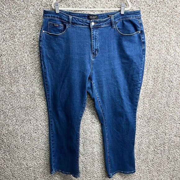 Judy Blue Denim - Judy Blue Jeans Women’s24W Straight Leg Dark Wash Denim Blue Plus Size